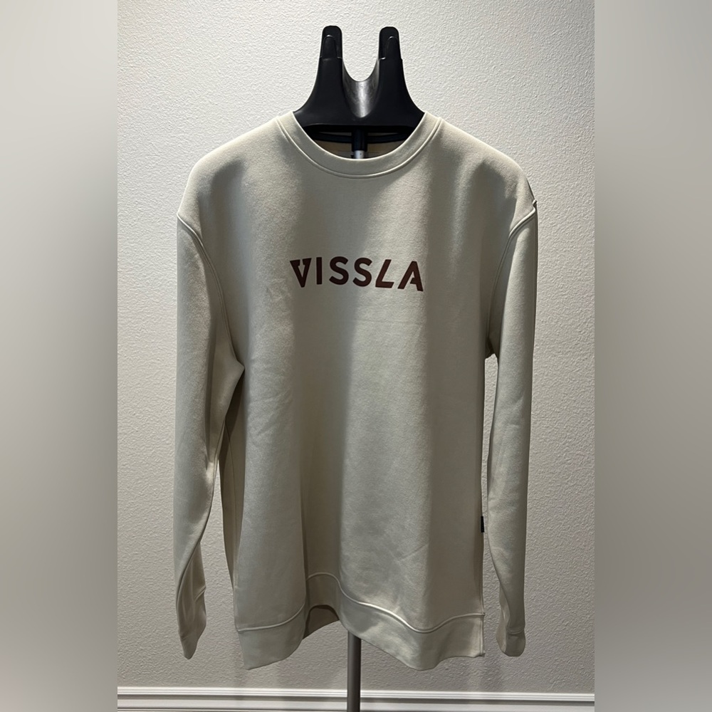 VISSLA Men's Beige Crewneck Sweatshirt